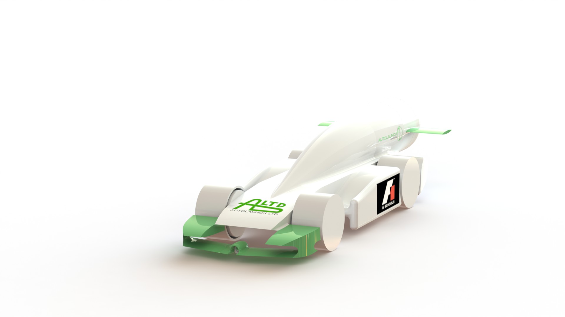 The design for Autolaunch Racing's 3D-printed car
