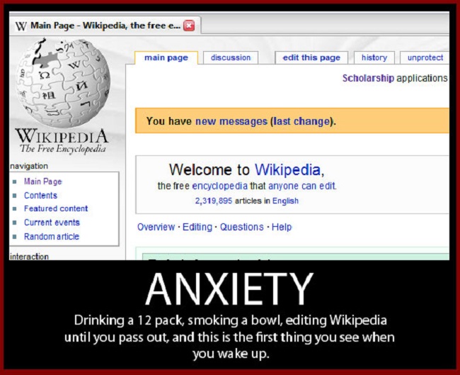 Anxiety on Wikipedia