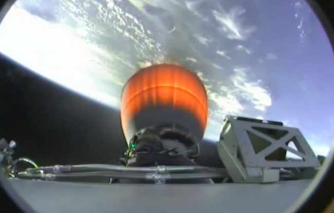Dragon capsule reaching ISS
