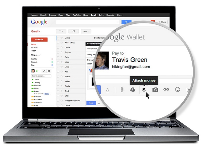 Google Wallet integration with Gmail