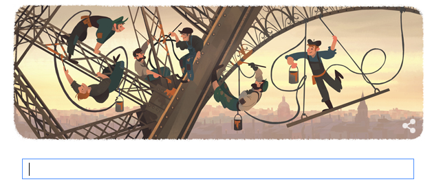 Today's Google Doodle honours the Eiffel Tower's opening to the public
