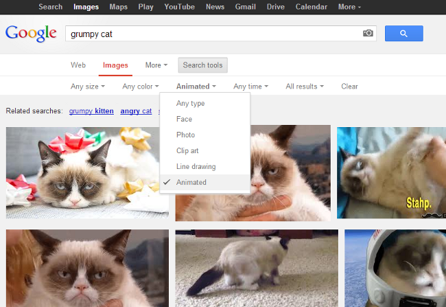Google Images - animated image search filter