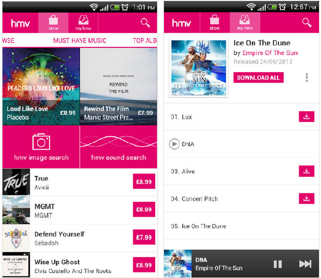 HMV app for Android