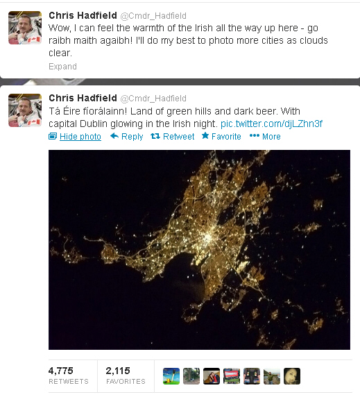 Chris Hadfield tweets