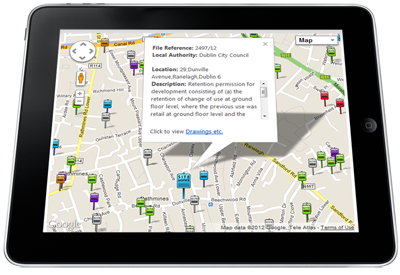 Planning data for Ranelagh in Dublin using Buildingeye's geo-location technology