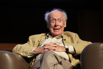 Nobel Laureate James Watson, pictured on stage as part of the Euroscience Open Forum (ESOF) 2012 that's . The American biologist, geneticist and zoologist is best known for being the  a co-discoverer of the structure of DNA in 1953, along with Francis Crick. In 1962, Watson, Crick and Maurice Wilkins were awarded the Nobel Prize in physiology or Medicine 