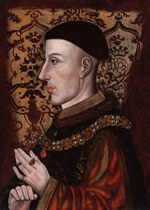 King Henry V. Painting by unknown artist. Painting is in the National Portrait Gallery, London