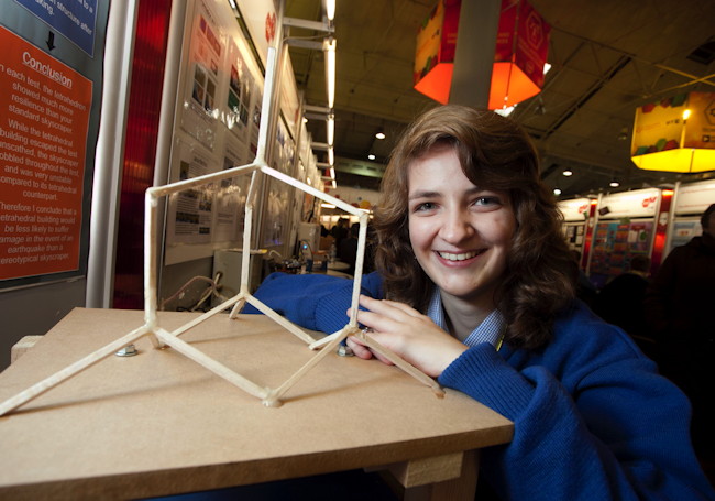 Lucy and project at BT Young Scientist