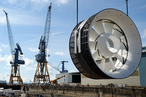OpenHydro tidal turbine for offshore tidal installation France