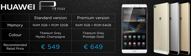 Huawei P8 Max price list