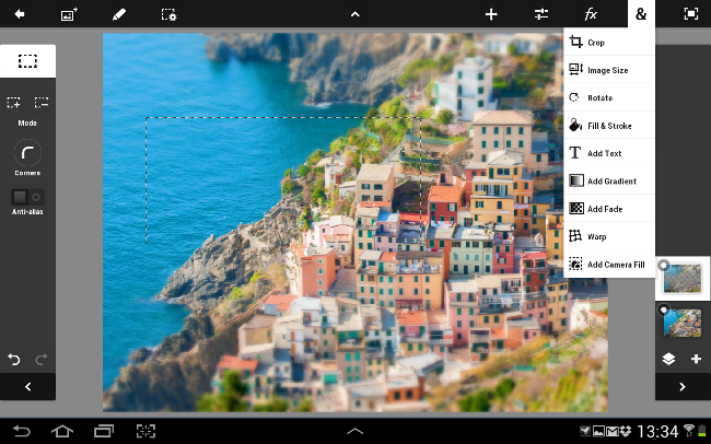 Adobe Photoshop Touch on Samsung Galaxy Note 10.1