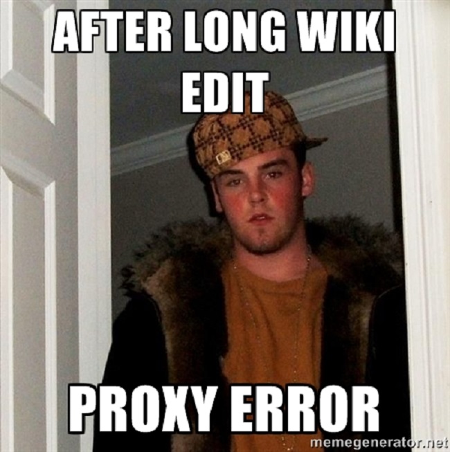 Proxy error with Wikipedia