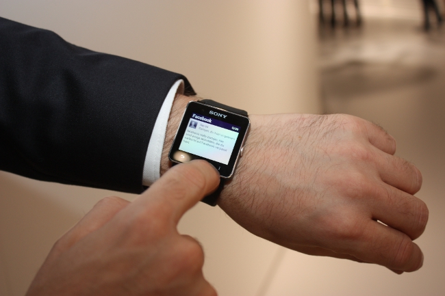 The Sony SmartWatch 2 in action at IFA 2013