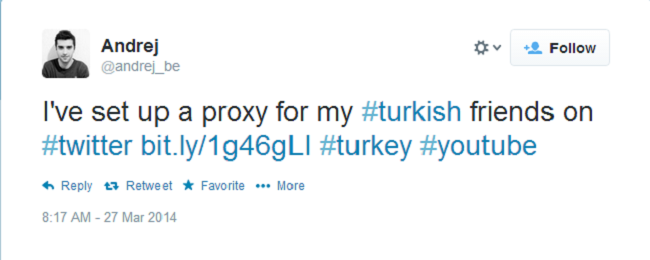 Turkish proxy tweet