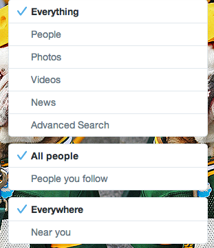 Twitter.com search filters update