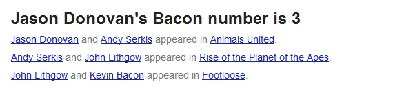 Jason Donovan's Bacon number