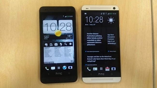 HTC One Mini leaked image (pictured with HTC One)
