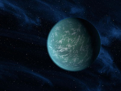 Kepler 22-b a new planet discovered by NASA on 5 December 2011. This planet could potentially host humans