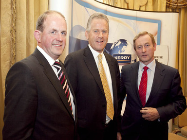 Frank Ryan, chief executive, Enterprise Ireland; Stan McCarthy, CEO Kerry Group; and Taoiseach Enda Kenny, TD
