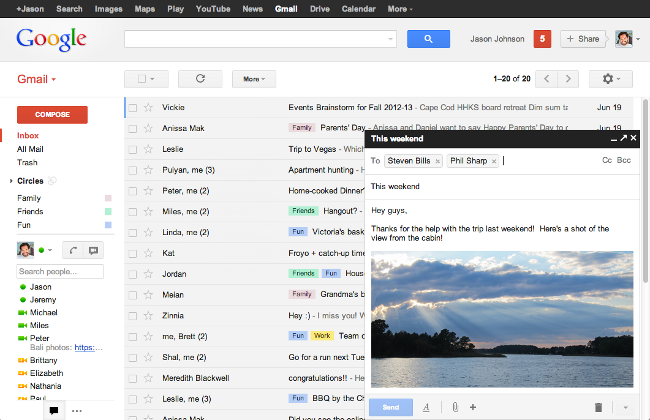 Gmail pop-up composer