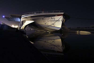 TÛRANOR PlanetSolar pictured docked in Abu Dhabi 