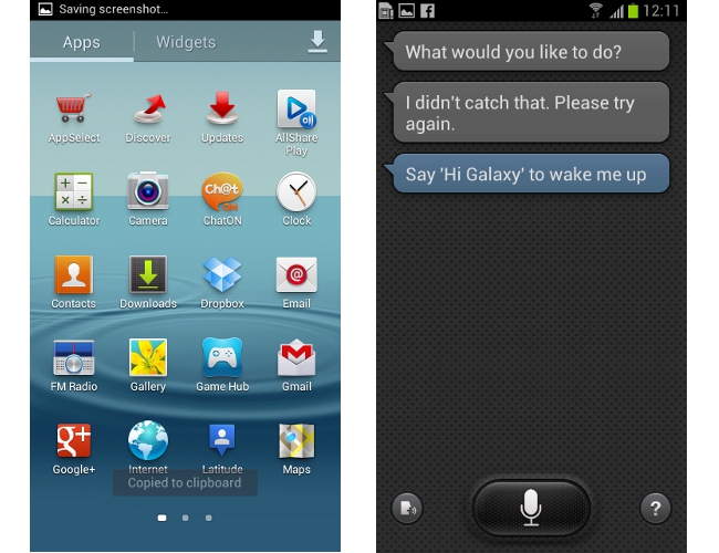 Samsung Galaxy S III screenshots