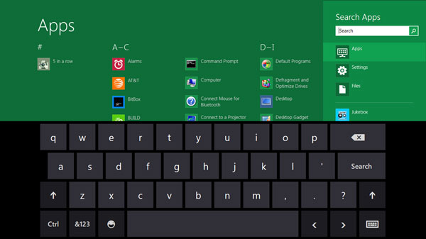 Windows 8 keyboard, tablet