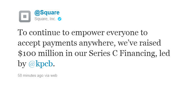 Square investment tweet