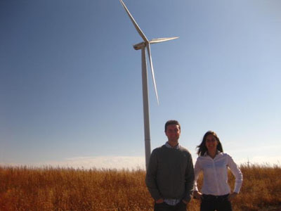Nick Coons and Steffi Russell-Egbert, members of Google's investment team, pictured visiting the Rippey project in Iowa in October