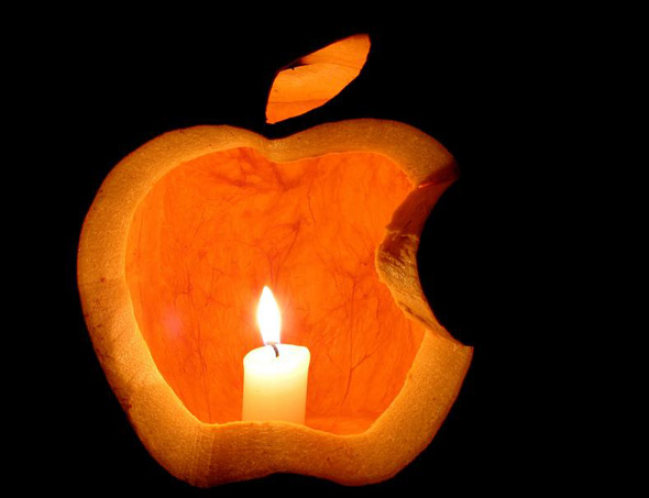Apple logo pumpkin