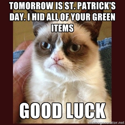 Grumpy Cat St Patrick's Day meme