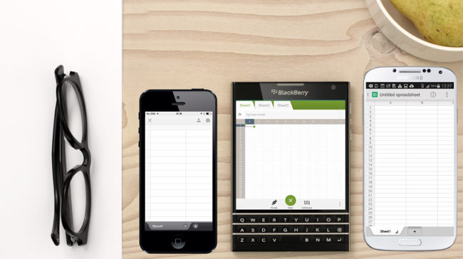 BlackBerry Passport between iPhone 5s and Samsung Galaxy S5