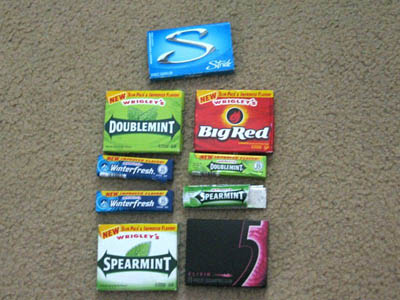 Chewing gum brands North America 2009