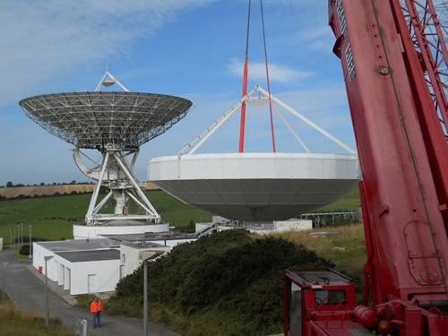 Construction of a Eutelsat Tooway antenna at the National Space Centre's Earth Station in Elfordstown, Co Cork