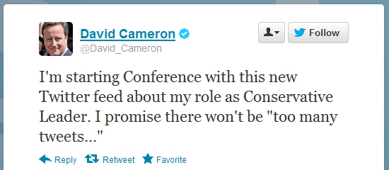 David Cameron tweet