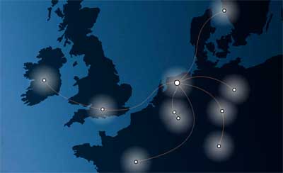LOFAR network in Europe, including the planned i-LOFAR in Ireland