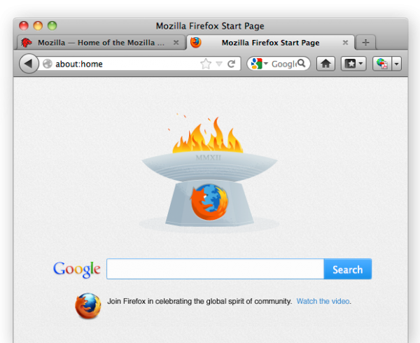Mozilla Olympics home page