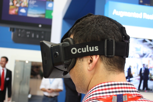 The Oculus Rift virtual reality headset