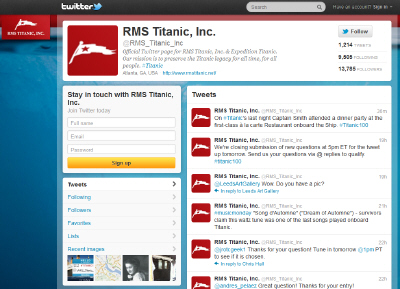 RMS Titanic on Twitter