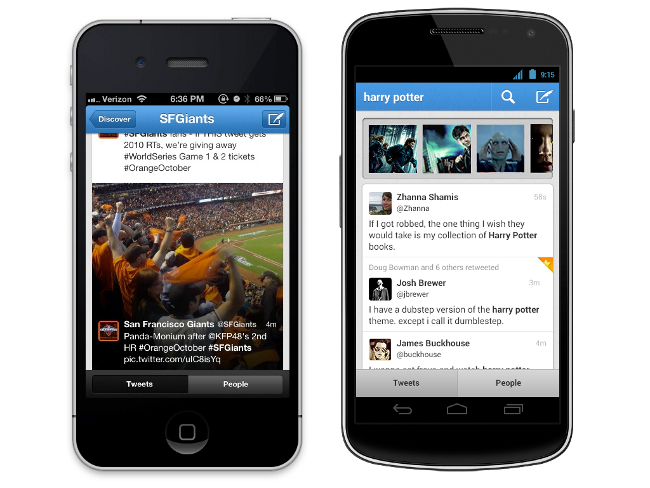 Twitter mobile screenshots