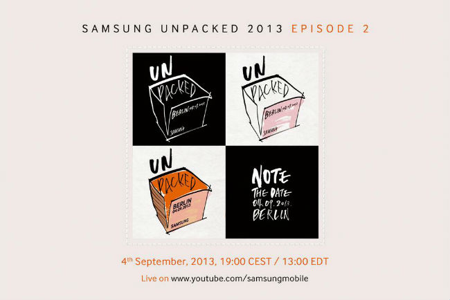 Samsung Unpacked 2013 invite