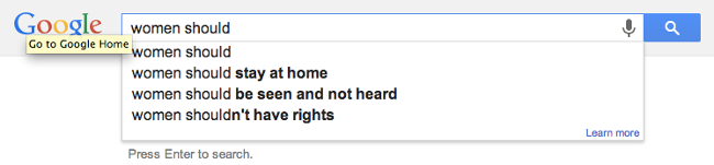 Google search - gender inequality