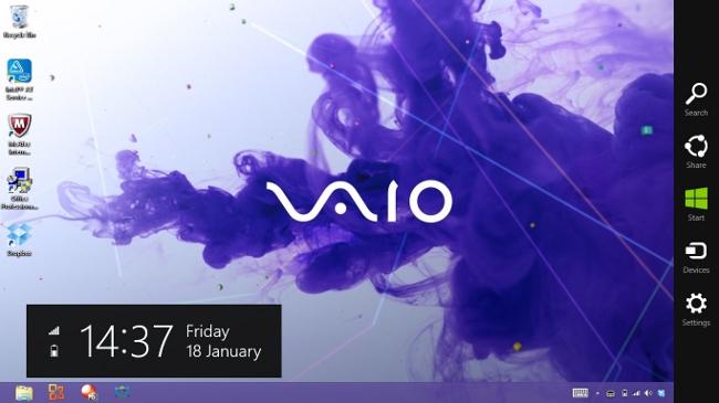 Screenshot from Sony Vaio T13 Touch Windows 8 ultrabook