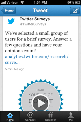 Twitter surveys screenshot