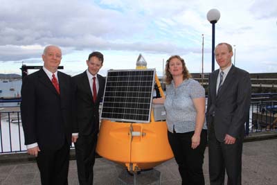 From left: Mark Doherty from the European Space Agency, Sean Sherlock TD, Minister of State for Research and Innovation; Charlotte O'Kelly, managing director of TechWorks Marine; and Dr Barry Fennell, Enterprise Ireland 