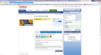 Tesco online pricing Profitero screenshot
