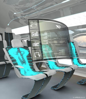 Smart-tech zone Airbus concept cabin