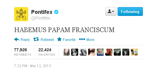 Pope tweet