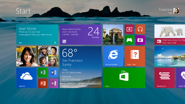 Windows 8.1 preview -- Start screen