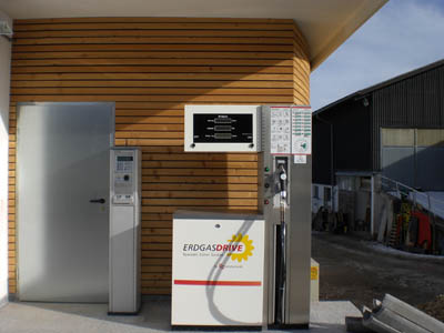 Biogas dispenser for transport fuel